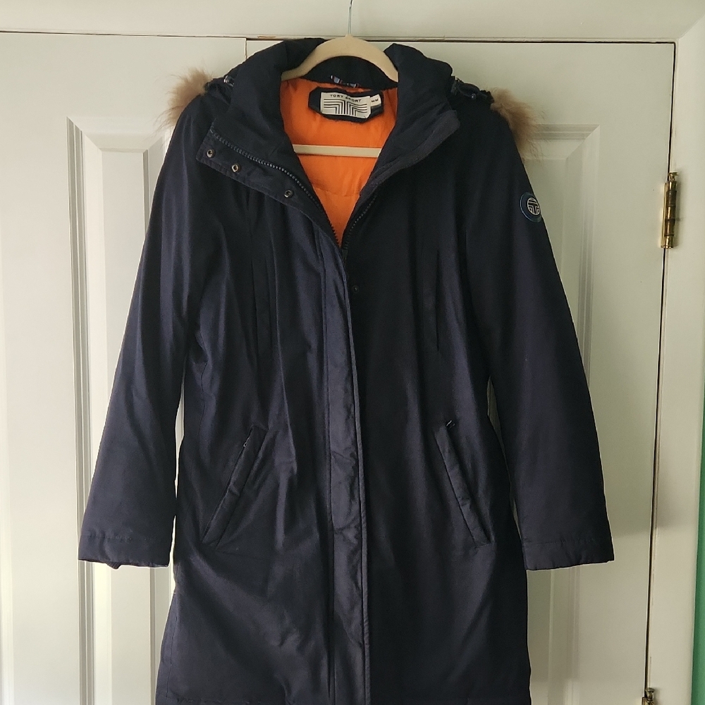 Tory Sport Navy Ski Jacket with Orange Lining